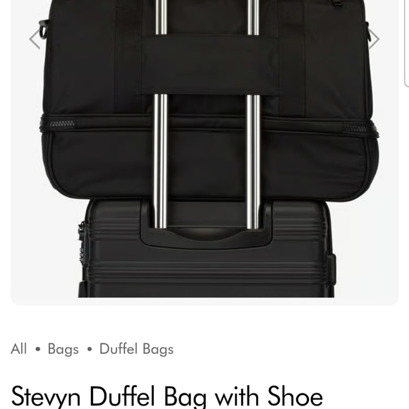 Stevyn Duffel Bag with Shoe Compartment- Black - Picture 7 of 9